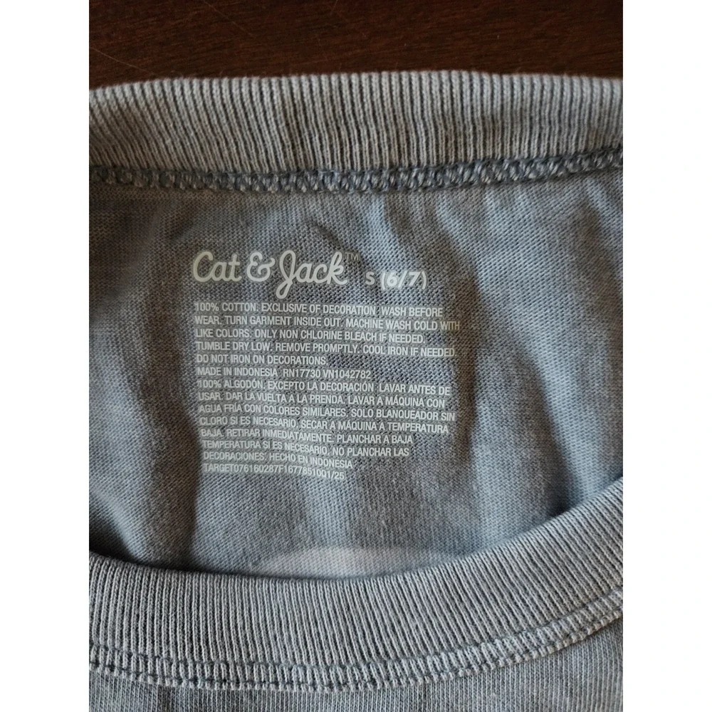 Cat‎ & Jack Boys Sailing Graphic T-Shirt Size S 6/7 Blue Nautical NWT